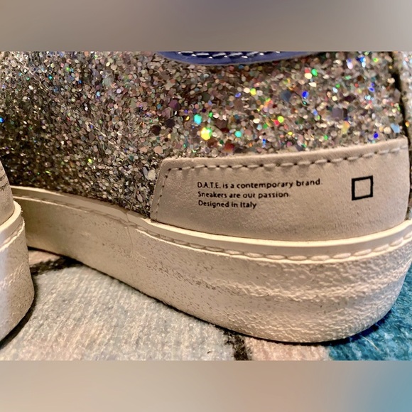 EUC Anthropologie D.A.T.E. Hill Low Sneakers in Silver Glitter. 38 EU, 7 US - Picture 11 of 12